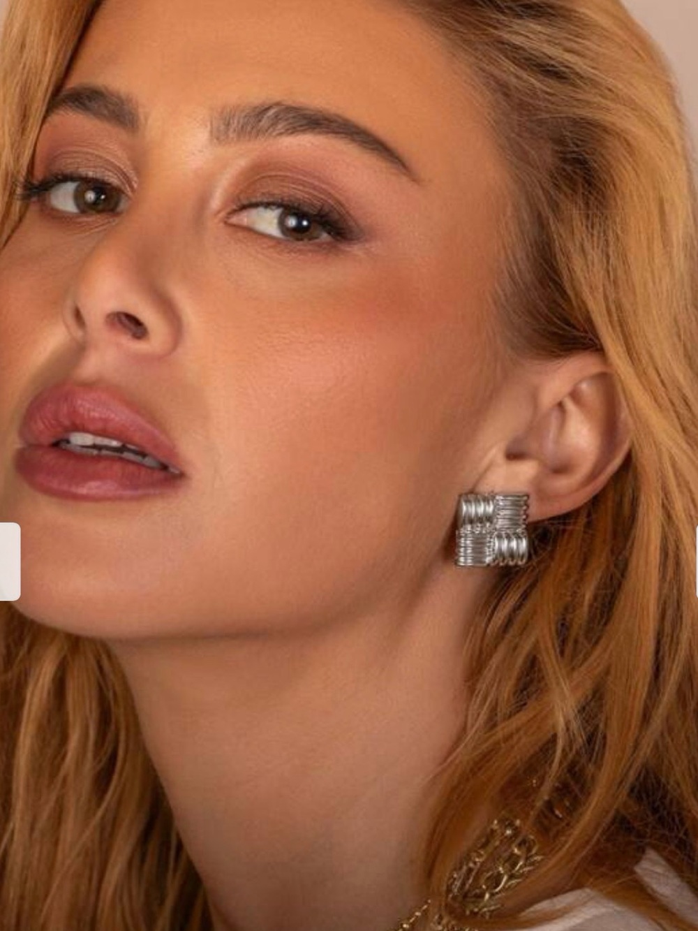 SHYMI Textured Square Statement Earrings